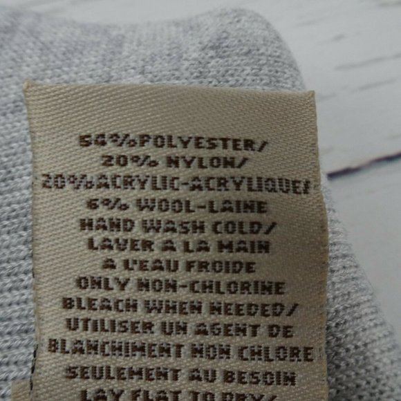 New UGG Solid Folded Cuff Beanie Women's Men's Unisex Wool-Blend Logo OS Gray - Picture 8 of 9